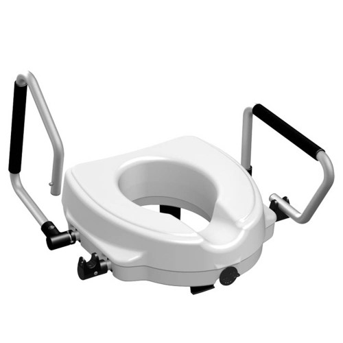 Risers for toilet bowls - Toilet Seat Lift With Central Screw, Foldable Armrests And Height 12.5cm