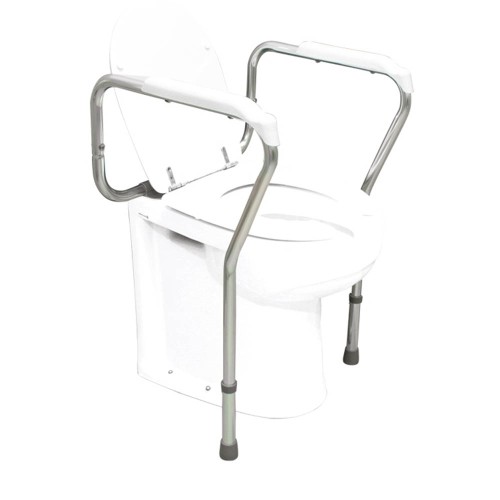 Toilet and shower chairs - Stabilizing Frame To Be Fixed To The Toilet And Adjustable Height