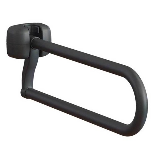 Grab bars for bathroom - Lux Folding Handle For Bathroom And Toilet In Black Steel