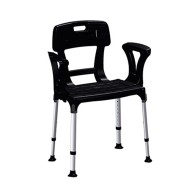 Adjustable Shower Chair For Disabled People With Backrest And Armrests, Black King