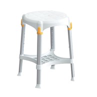 King-size Round Bathroom Stool With Tray And Adjustable Height