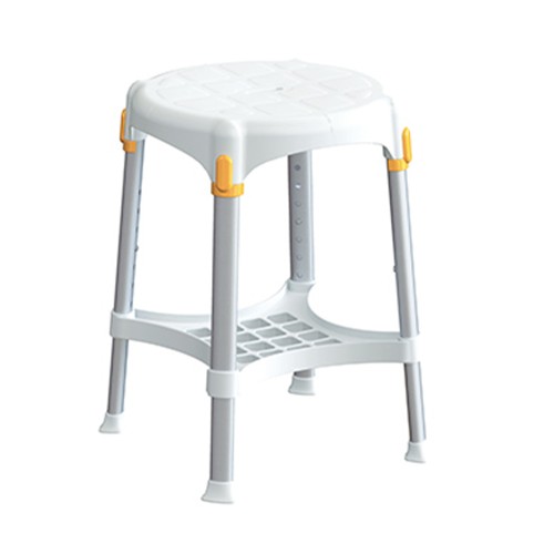 Bath and shower chairs - King-size Round Bathroom Stool With Tray And Adjustable Height