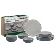 Midday Trilogy Grey 12-piece Melamine Dinnerware Set