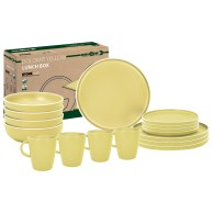 Dolomit Yellow Melamine Lunch Box Dinnerware Set