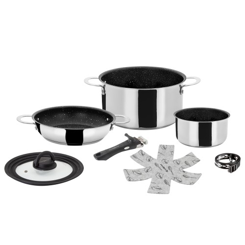 Pots and Pans - Academy Vacuum 5+1 Pot And Pan Set With Lid, 22cm Diameter