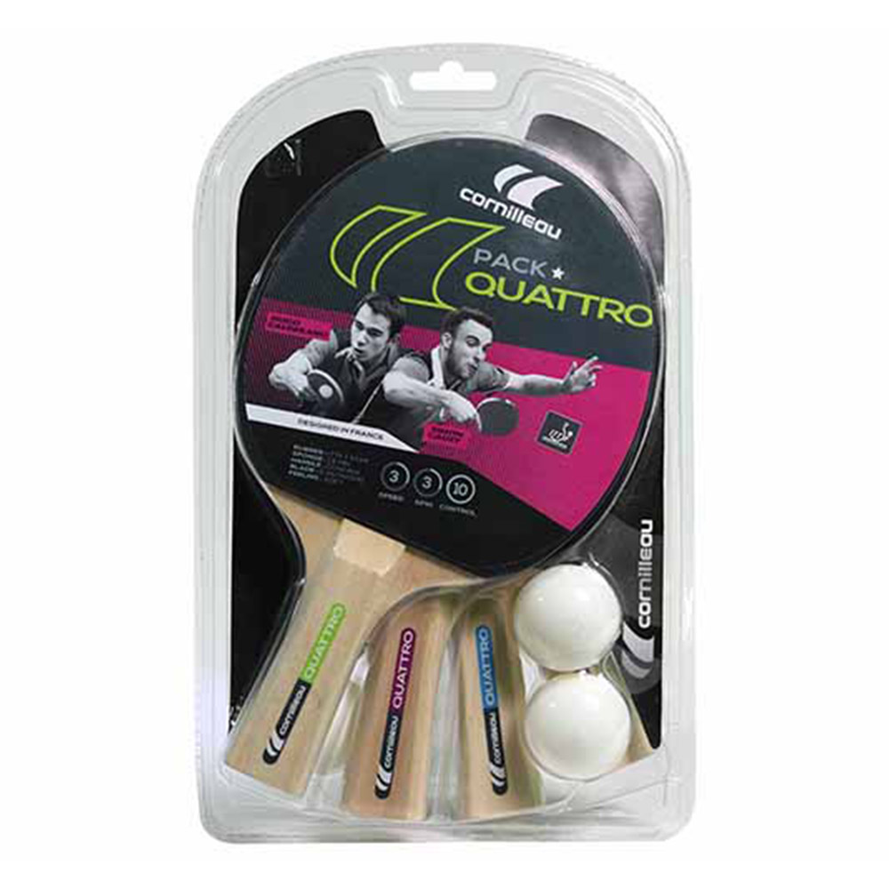 Ping Pong rackets - Cornilleau Ping Pong Set Sport Pack Four 1 * Ittf (4 Rackets & 4 Balls)