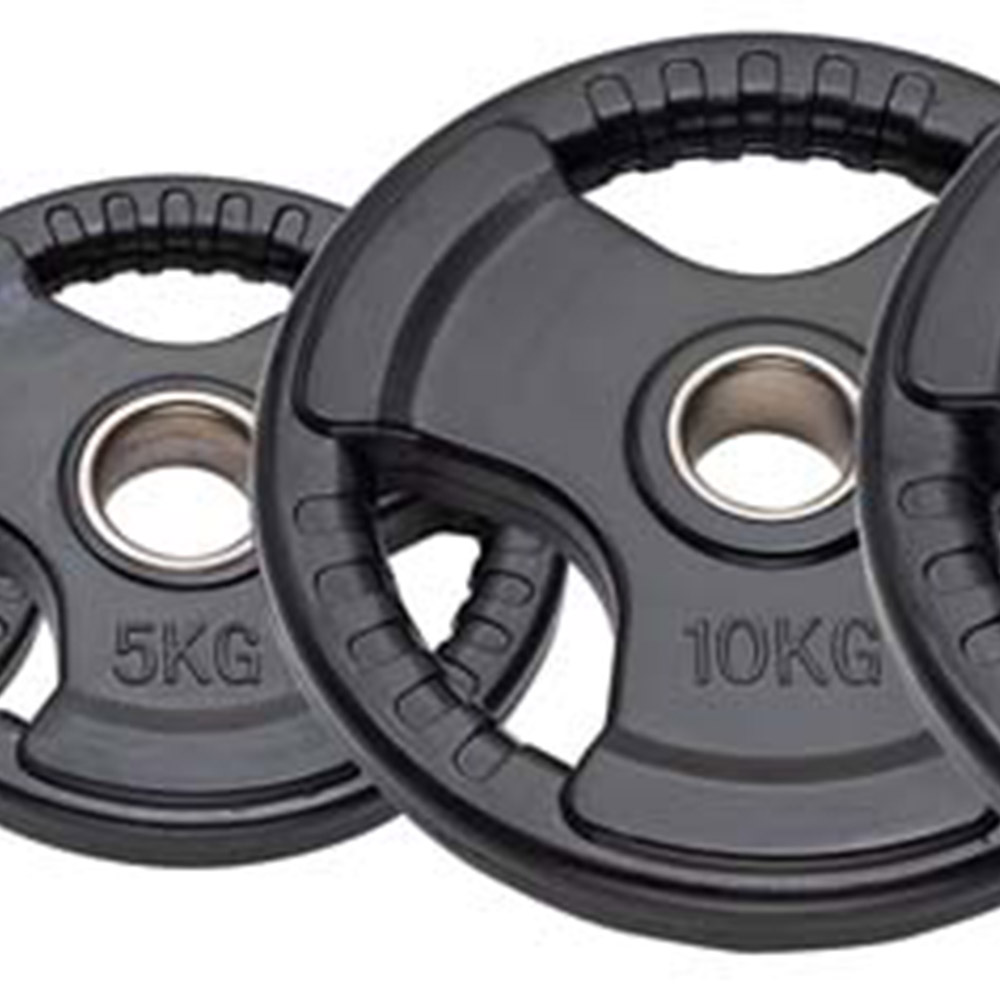 Discs - Diamond Tri-grip Rubberized Olympic Cast Iron Disc