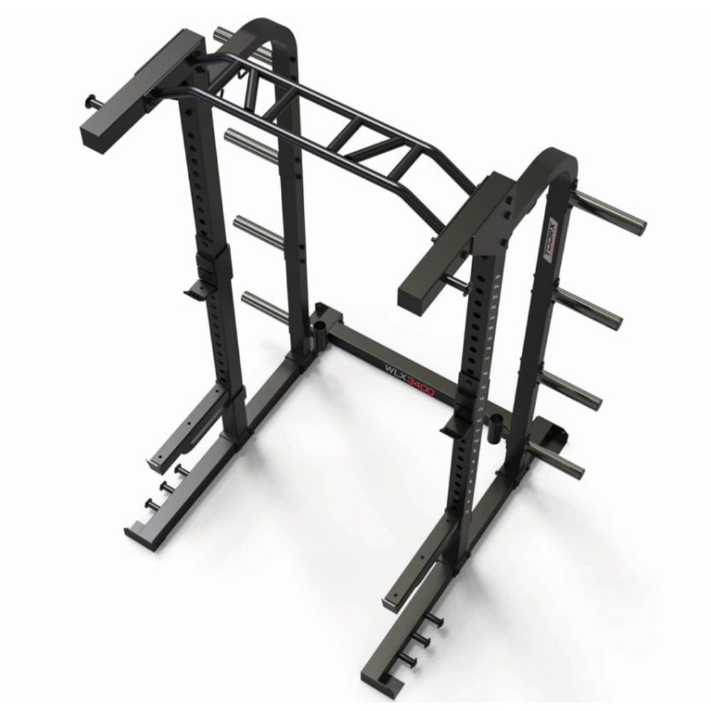 Barbell Rack - Toorx Half Rack With 8 Bars For Elastic Bands And Upper Multi-socket Truss