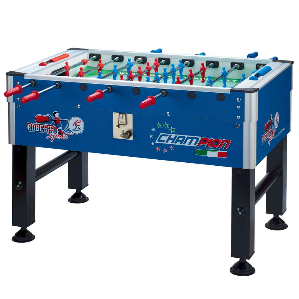 Indoor football table - Roberto Sport Champion Foosball Table With Coin Acceptor And Retractable Rods