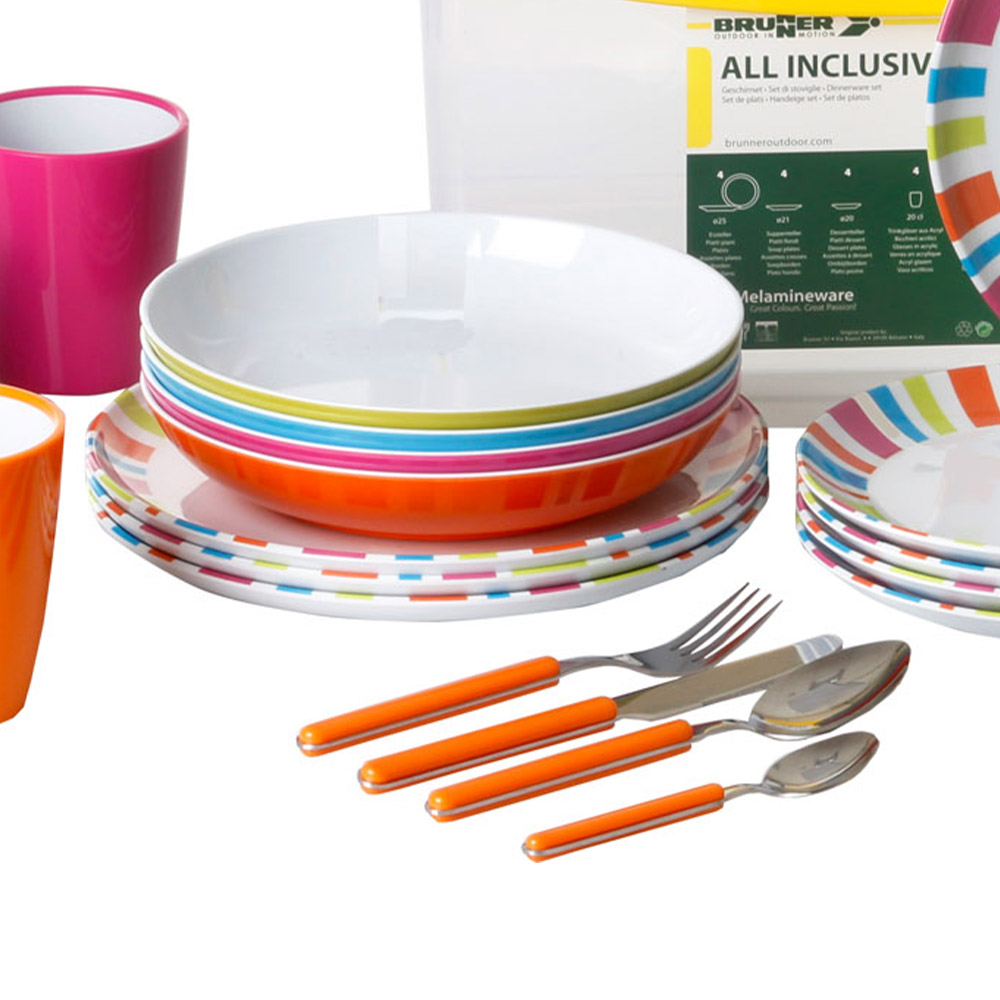 Tableware set - Brunner All Inclusive Spectrum 36-piece Melamine Dinnerware Set