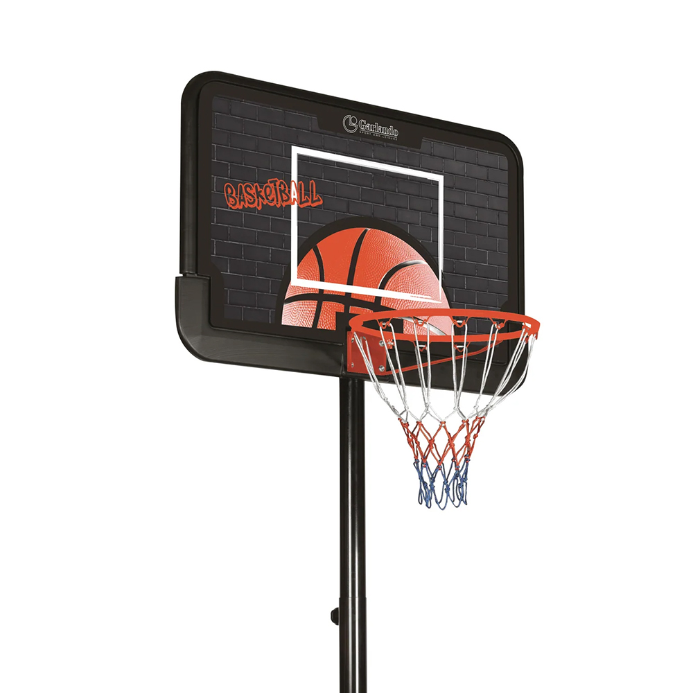 basketball - Garlando Cleveland Basketball Backboard With Column And Ballast Base H200-305cm