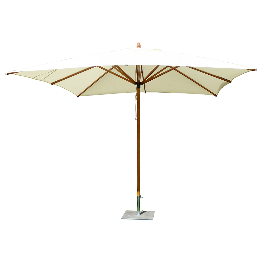 Sonnenschirme für den Außenbereich - Maffei Fibrasol-holz-gartenschirm Aus Polyma, 300 X 400 Cm, Seitenstange 50/78 Mm
