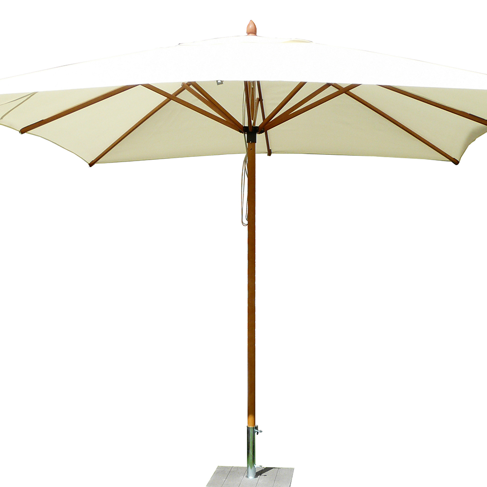 Sonnenschirme für den Außenbereich - Maffei Fibrasol-holz-gartenschirm Aus Polyma, 300 X 400 Cm, Seitenstange 50/78 Mm