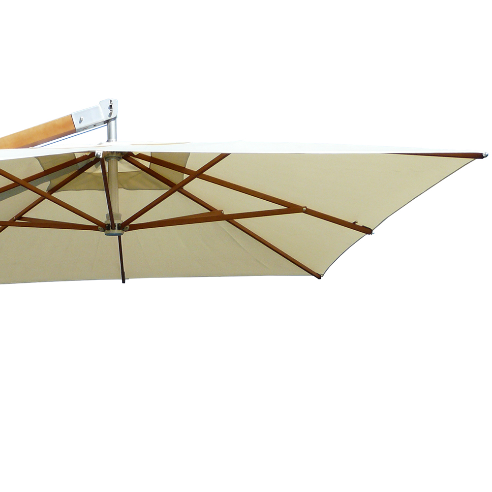 Outdoor umbrellas - Maffei Fibrasol Wood Garden Umbrella In Polyma 300x400cm Side Pole 91/91mm	