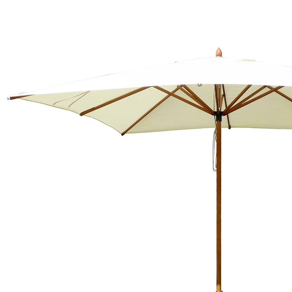 Outdoor umbrellas - Maffei Fibrasol Wood Garden Umbrella In Polyma 300x300cm Central Pole 48mm