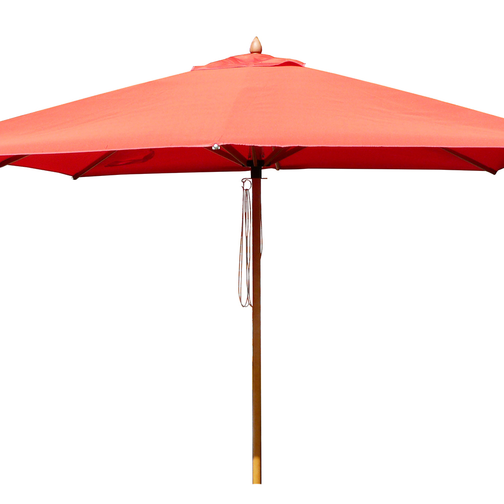 Outdoor umbrellas - Maffei Fibrasol Wood Garden Umbrella In Polyma 300x300cm Central Pole 48mm