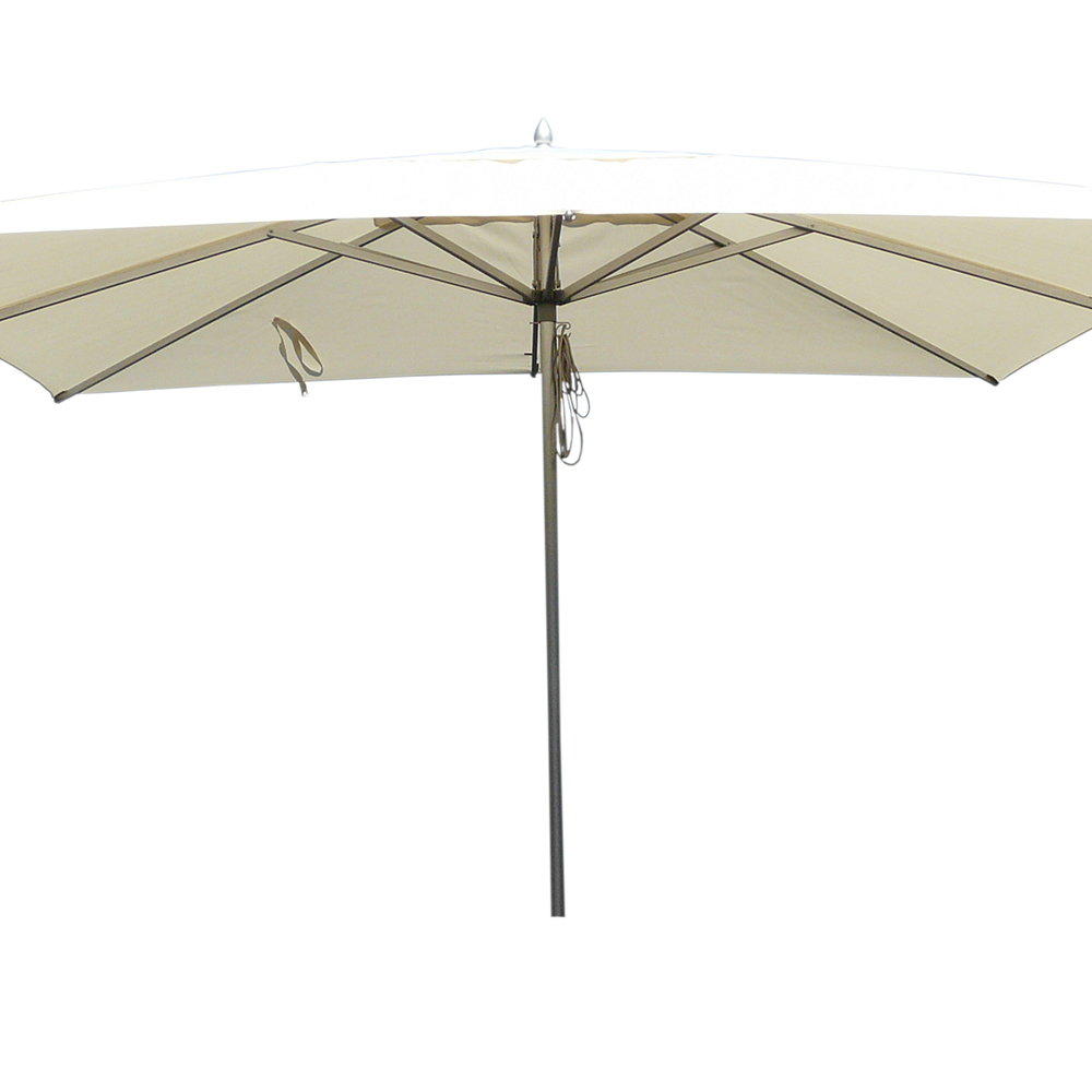 Outdoor umbrellas - Maffei Fibrasol Silver Garden Umbrella In Polyma 300x300cm Central Pole Ø48mm