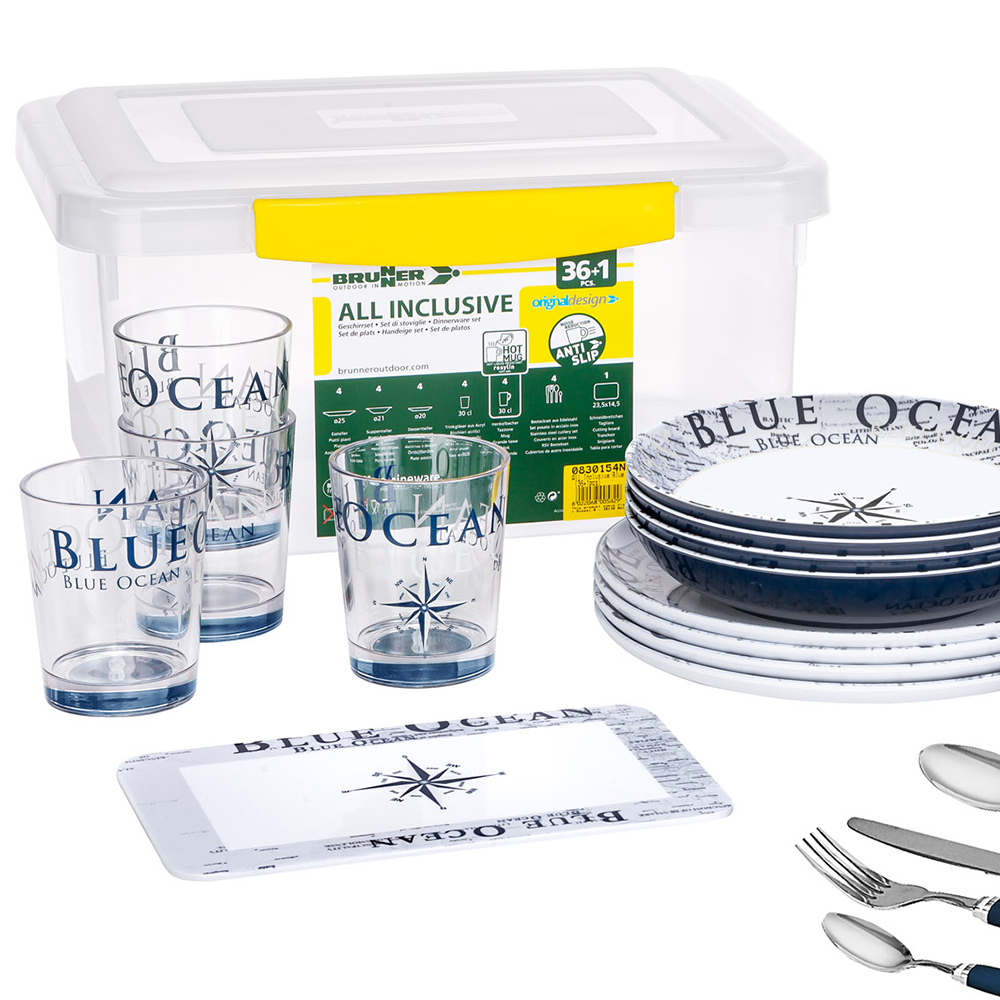 Tableware set - Brunner All Inclusive Blue Ocean Melamine Dinnerware Set 36 Pcs