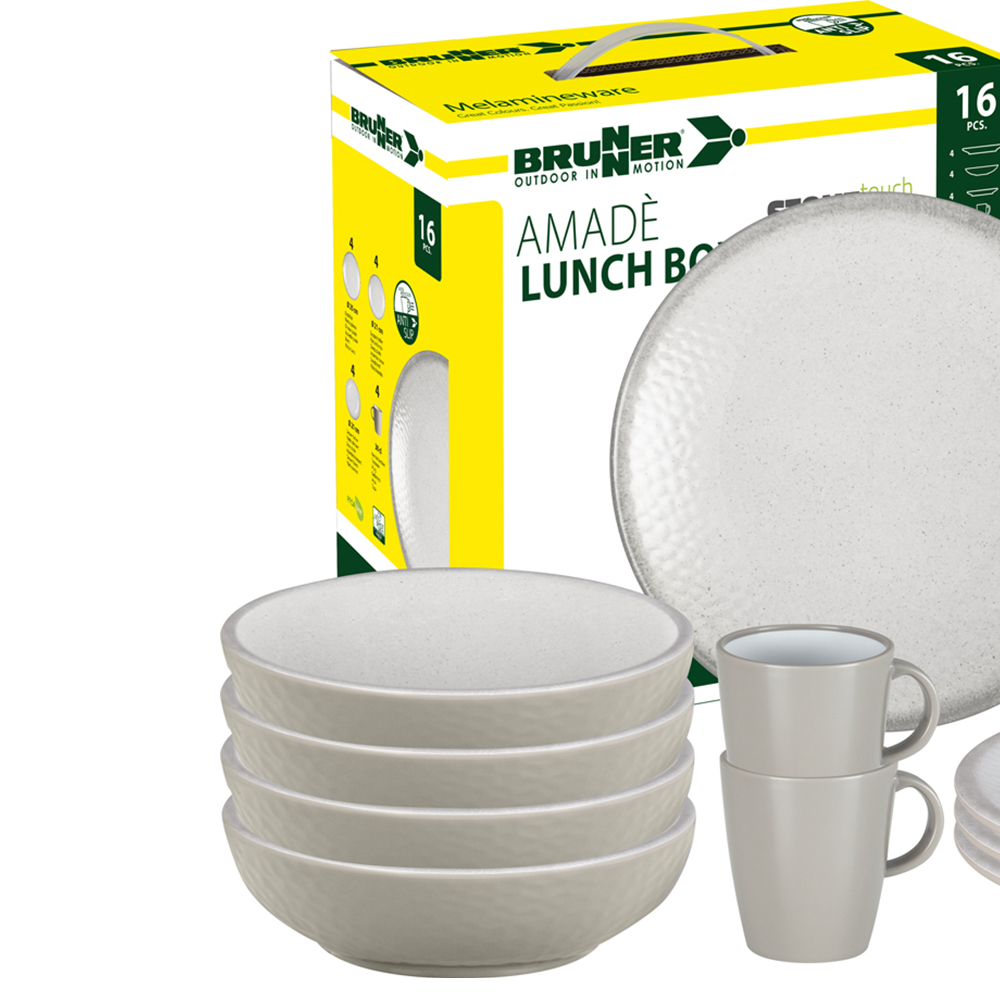 Tableware set - Brunner Melamine Dinnerware Set Lunch Box Amadè 16pcs