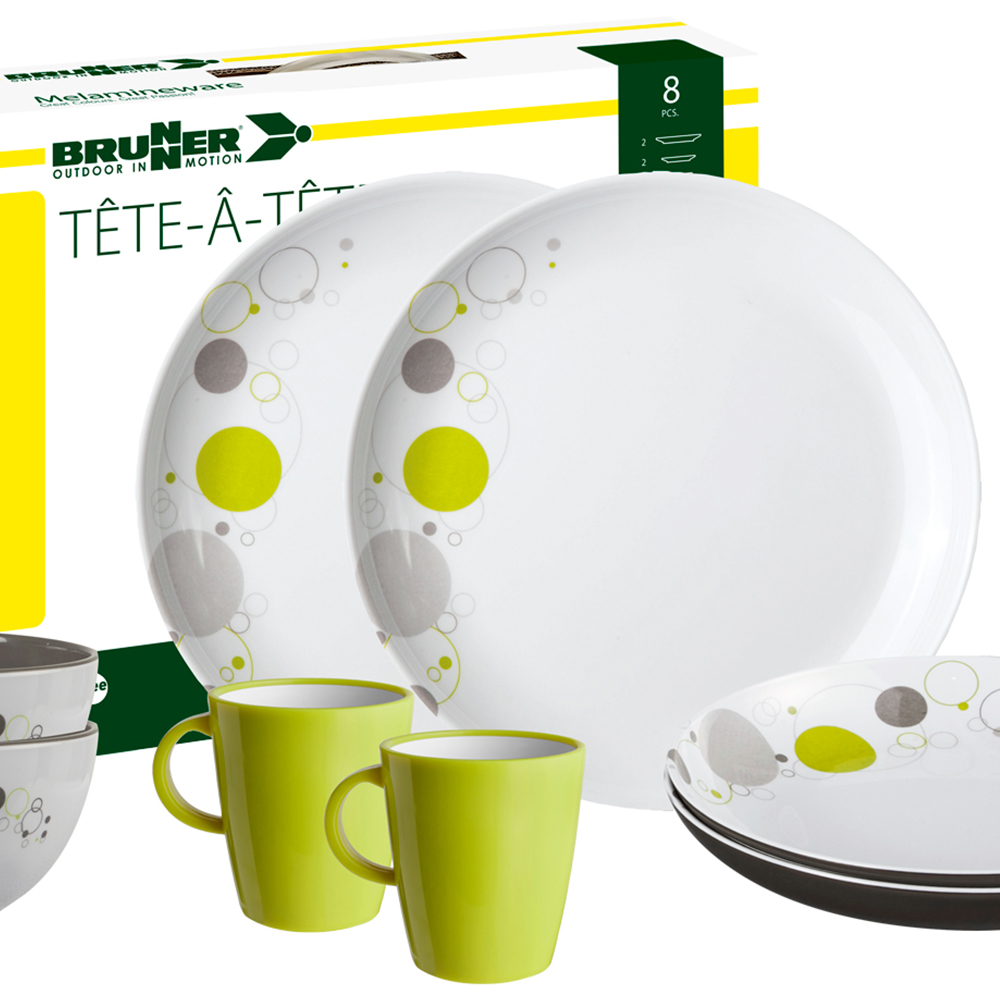 Tableware set - Brunner Tête-à-tête Space 8-piece Melamine Dinnerware Set