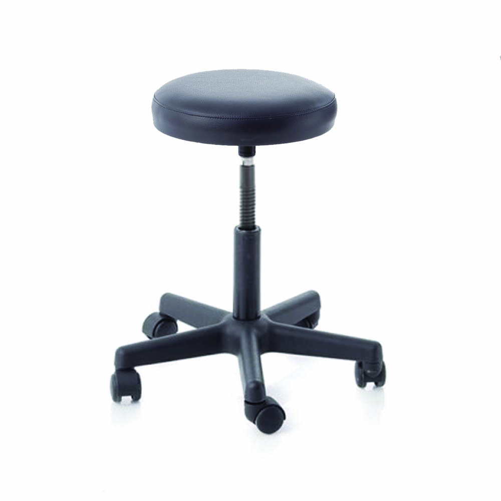 Clinic Chairs and Stools - Skema Stool With Upholstered Seat And Screw-adjustable Plastic Base