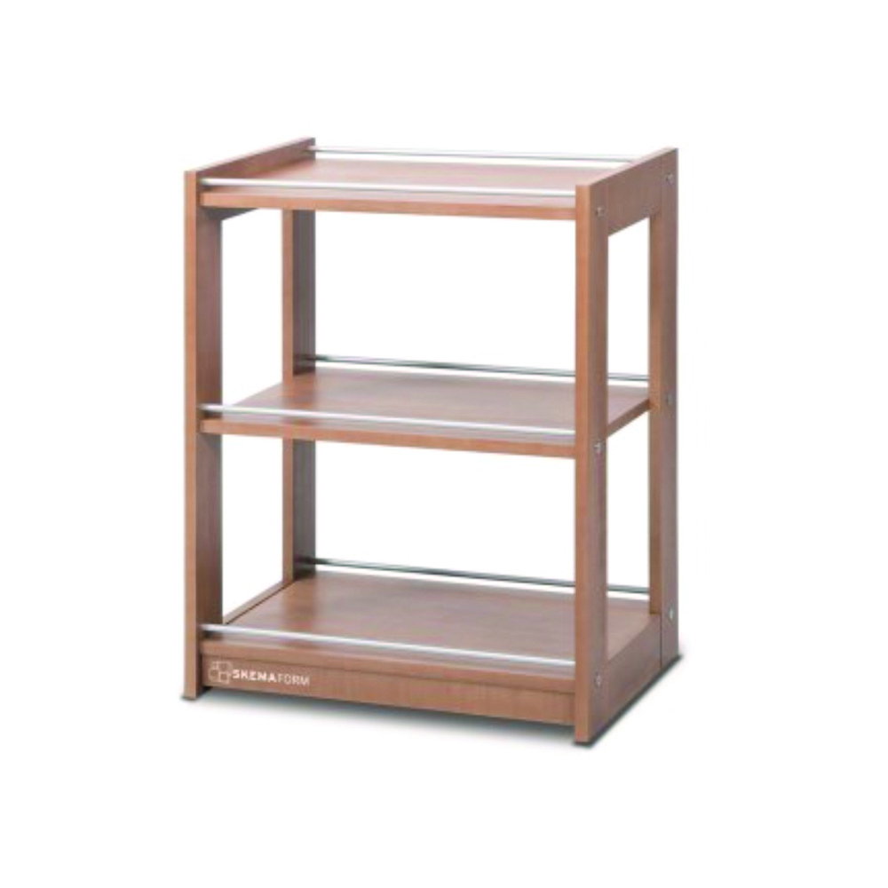Clinic furniture - Skema Beech Wood Trolley 3 Shelves With Wheels