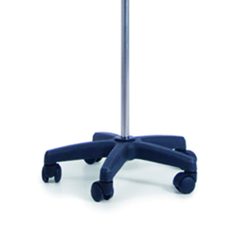 Poles for IV/Hypodermoclysis - Skema Pole In Steel With Wheels And 2 Plastic Hooks