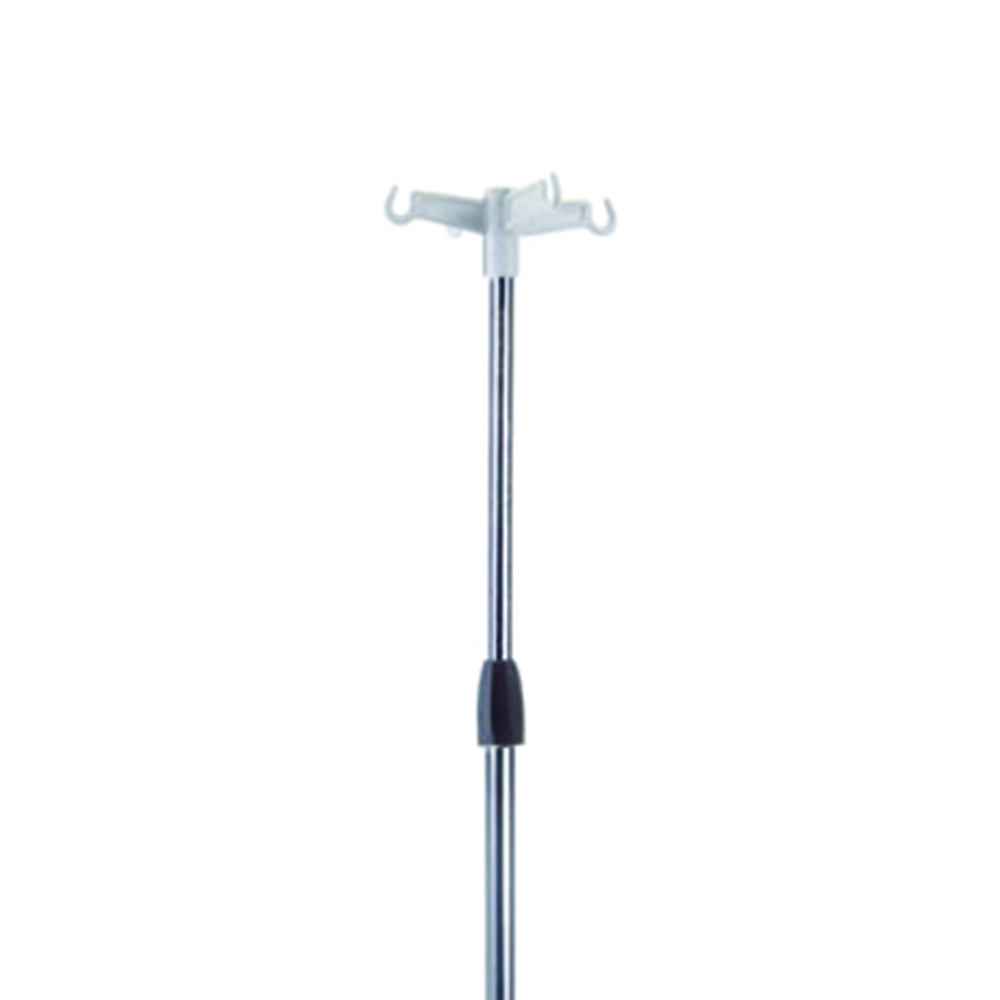 Poles for IV/Hypodermoclysis - Skema Pole In Steel With Wheels And 4 Plastic Hooks