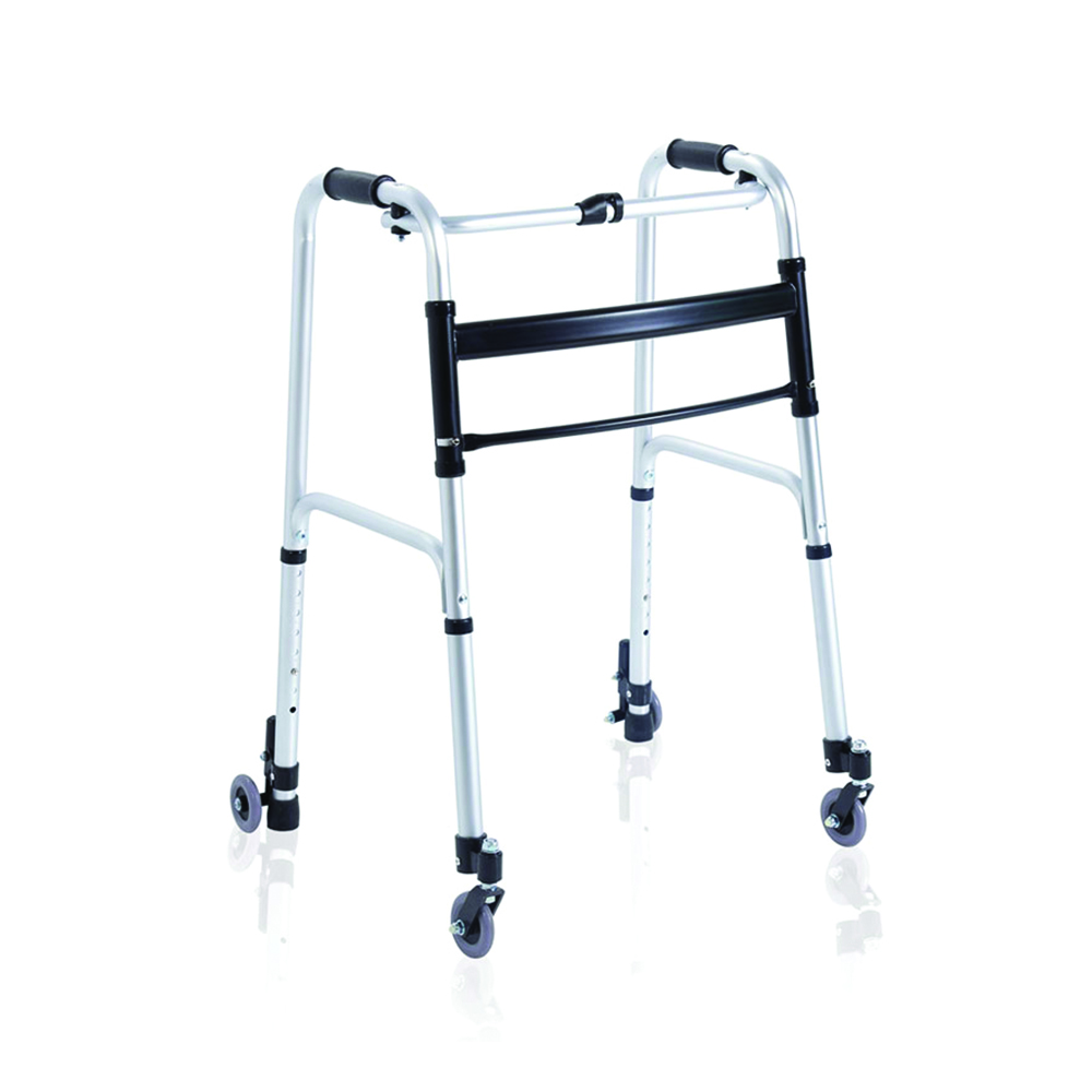 Rollatos walkers - Mopedia Deambulatore Girello Rollator Pieghevole Regolabile 2+2 Ruote Con Freno Per Anziani Disabili