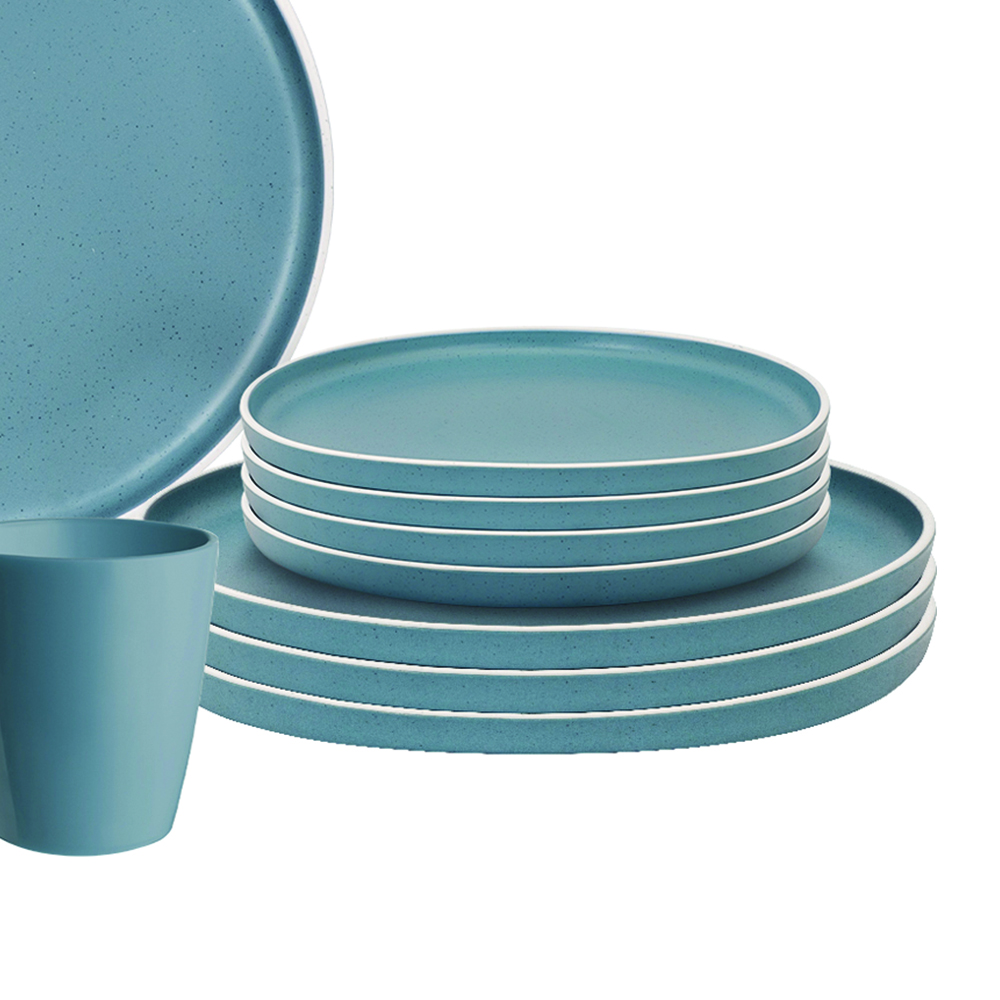 Tableware set - Brunner Set Di Stoviglie In Melamina Colorata Lunch Box Dolomit Blue 16pz