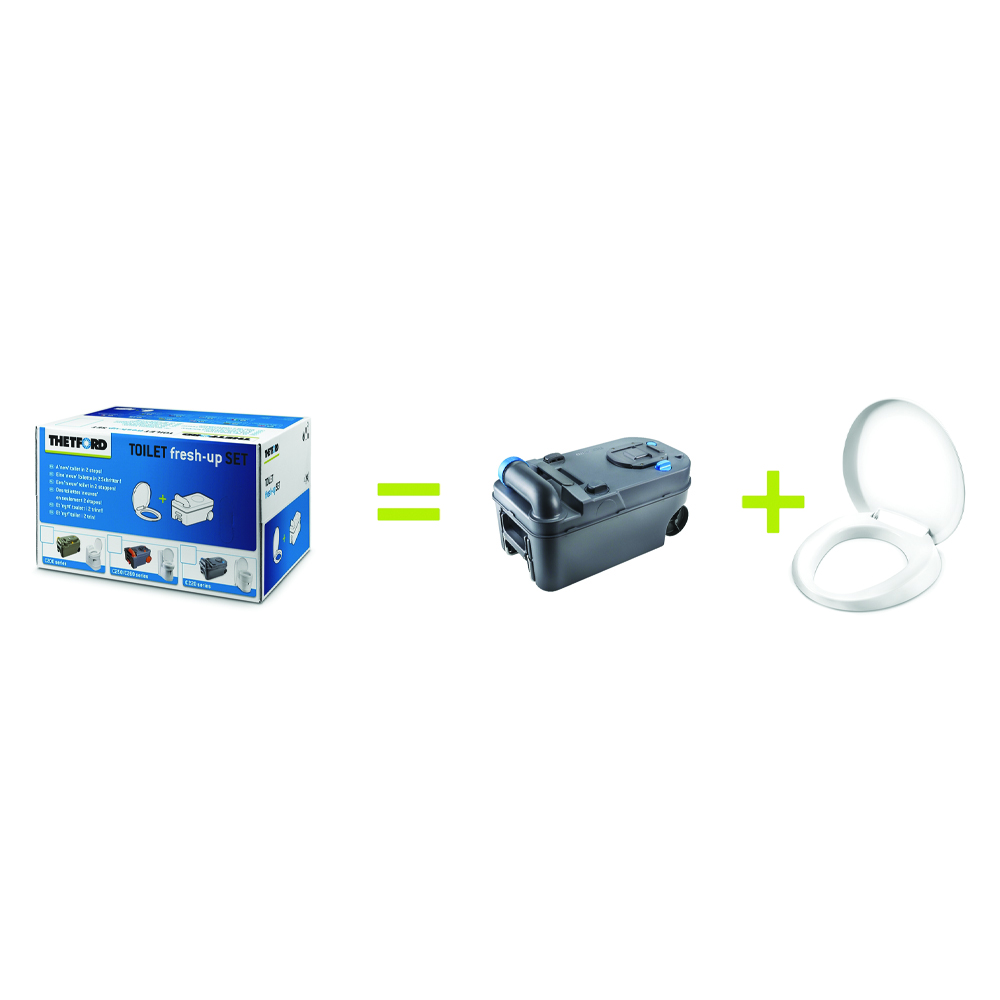 WC y WC químico - Thetford Kit Wc Portátil Fresh Up C220 Cassette Wc Con Asa Y Ruedas