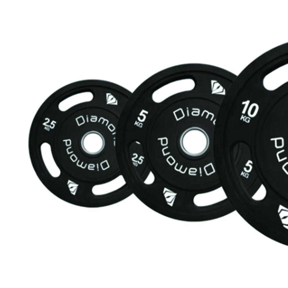 Discs - Diamond Multi-grip Olympic Disc Covered In Tpu, Hole Diameter 50mm