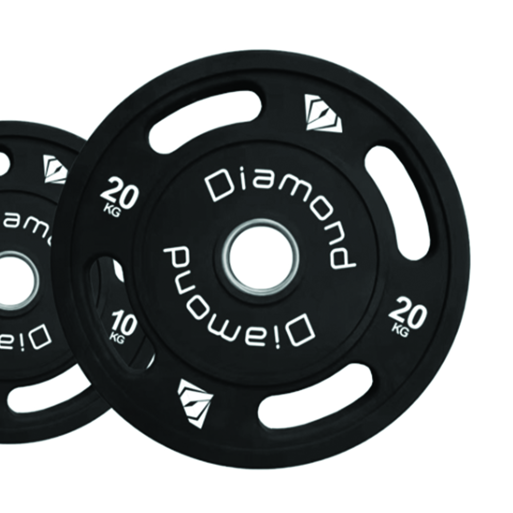 Discs - Diamond Multi-grip Olympic Disc Covered In Tpu, Hole Diameter 50mm