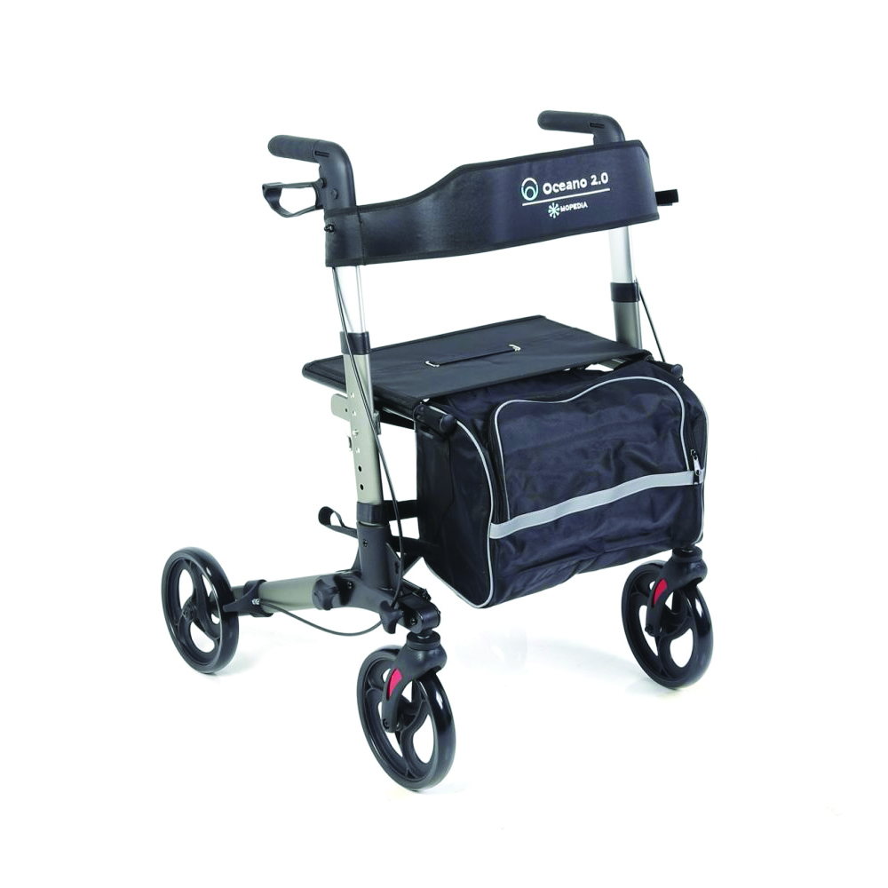 Rollatos walkers - Mopedia Rollator Foldable Aluminum Walker With 4 Wheels Oceano 2.0 For The Elderly