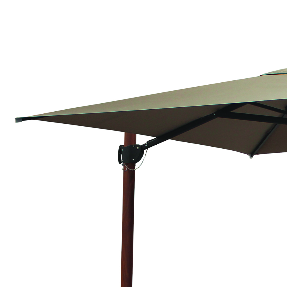 Sonnenschirme für den Außenbereich - Maffei Trend Wood Gartenschirm Aus Polyma 250 X 250 Cm, Seitenstange 50/78 Mm