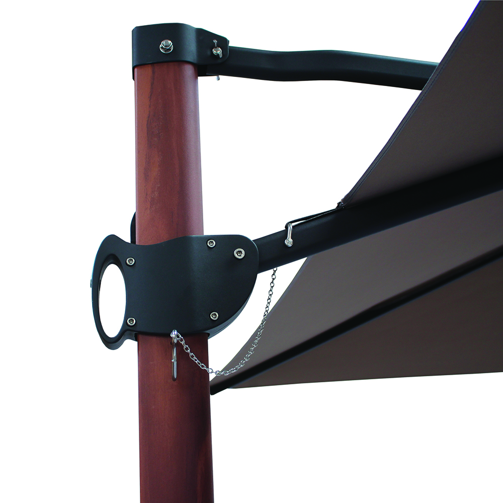 Outdoor umbrellas - Maffei Trend Wood Garden Umbrella In Polyma 250x250cm Side Pole 50/78mm