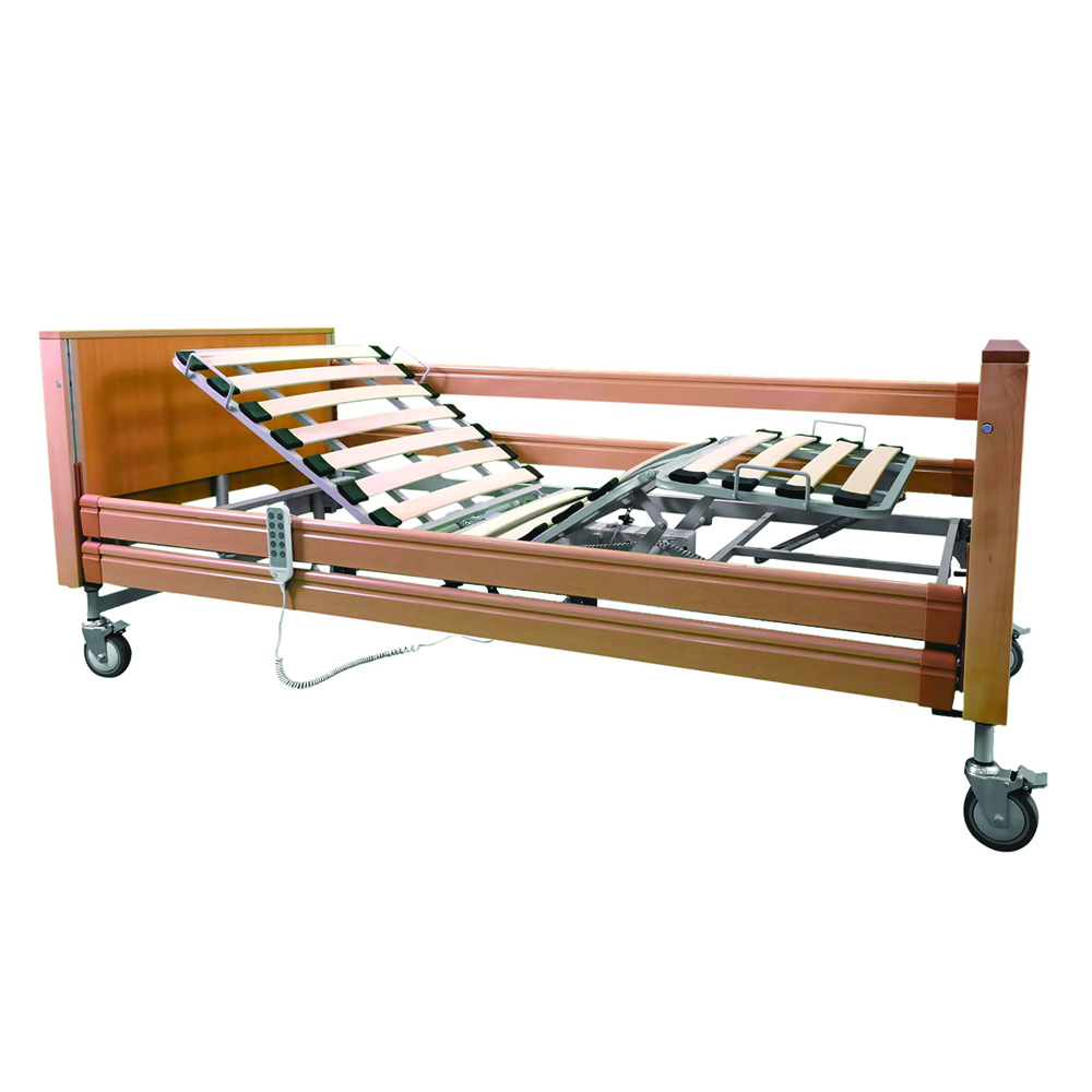 Inpatient beds - Mopedia Gardenia 2.0 Electric Hospital Bed For The Elderly With Elevation And Wooden Slats