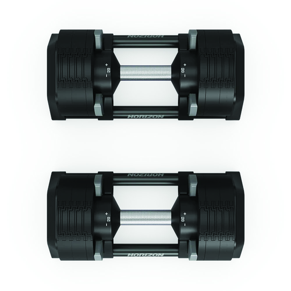 Handlebars - Horizon Fitness Set Of Adjustable Dumbbells For Gym Fitness Training