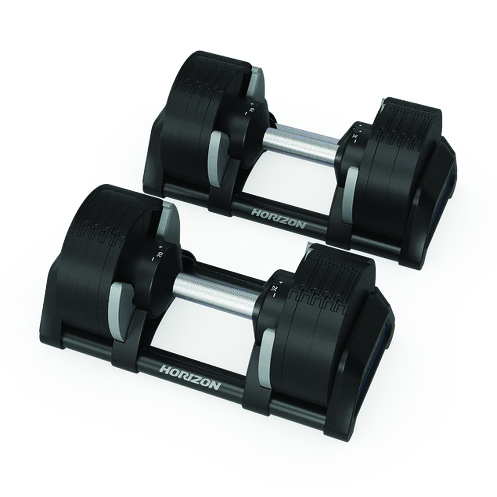 Handlebars - Horizon Fitness Set Of Adjustable Dumbbells For Gym Fitness Training