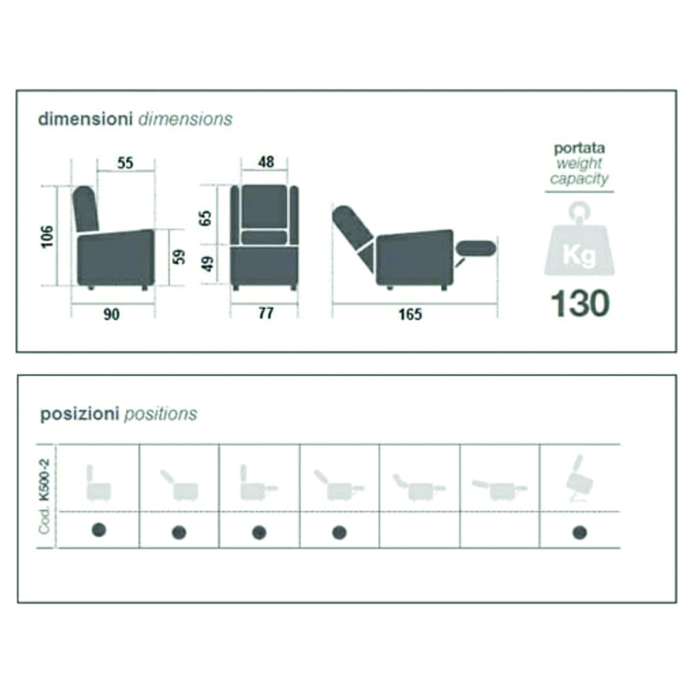 Lift and relax seats - KSP Electric Lift Chair For The Elderly K500-2 Motorized Reclining Relax