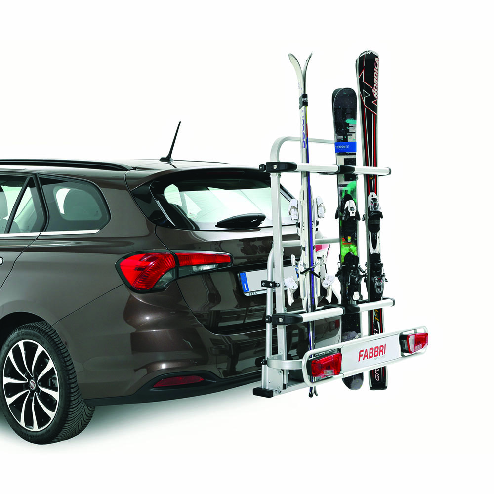 Ski/Snowboard carrier - Fabbri Exclusive Ski & Board Deluxe Towbar Ski Rack 6 Skis Or 4 Snowboards