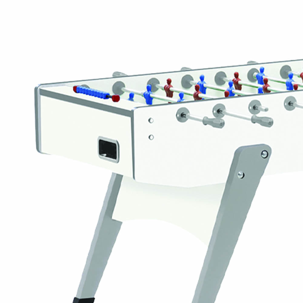 Indoor football table - Garlando Foosball Table Football Xxl Pure White Eight Players Outgoing Rods Long Field