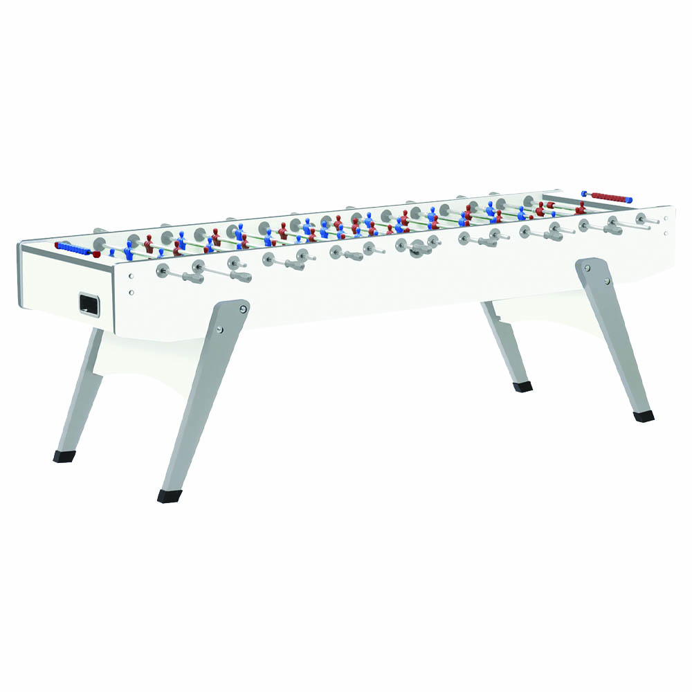 Indoor football table - Garlando Foosball Table Football Xxl Pure White Eight Players Outgoing Rods Long Field