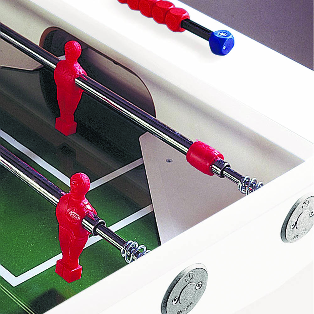 Indoor football table - Garlando Calciobalilla Biliardino Xxl Pure White Otto Giocatori Aste Rientranti Campo Lungo