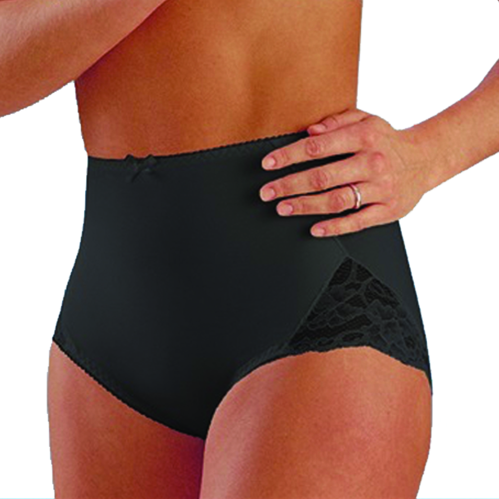 Sheaths - Scudotex Elegant Cotton Lace Black Postpartum Support Sheath With Reinforcements