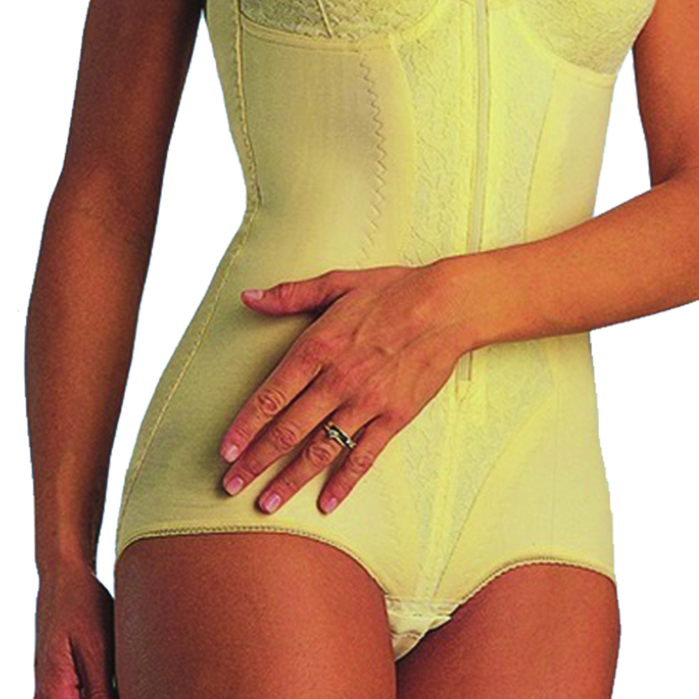 Modelers and Body - Scudotex Cotton Confort Body Shaper With Zip C Cup Champagne