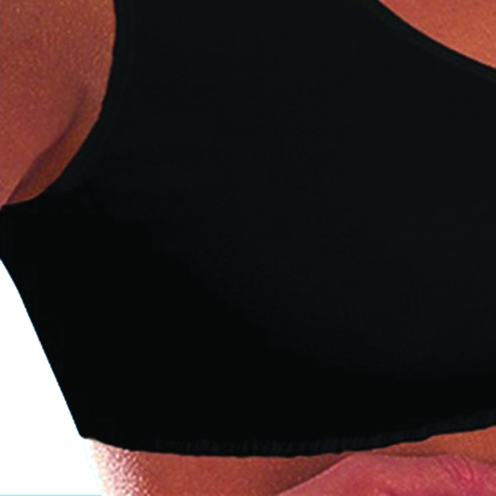 Bras - Scudotex Black Post-op Soft Cotton Stretch Bra