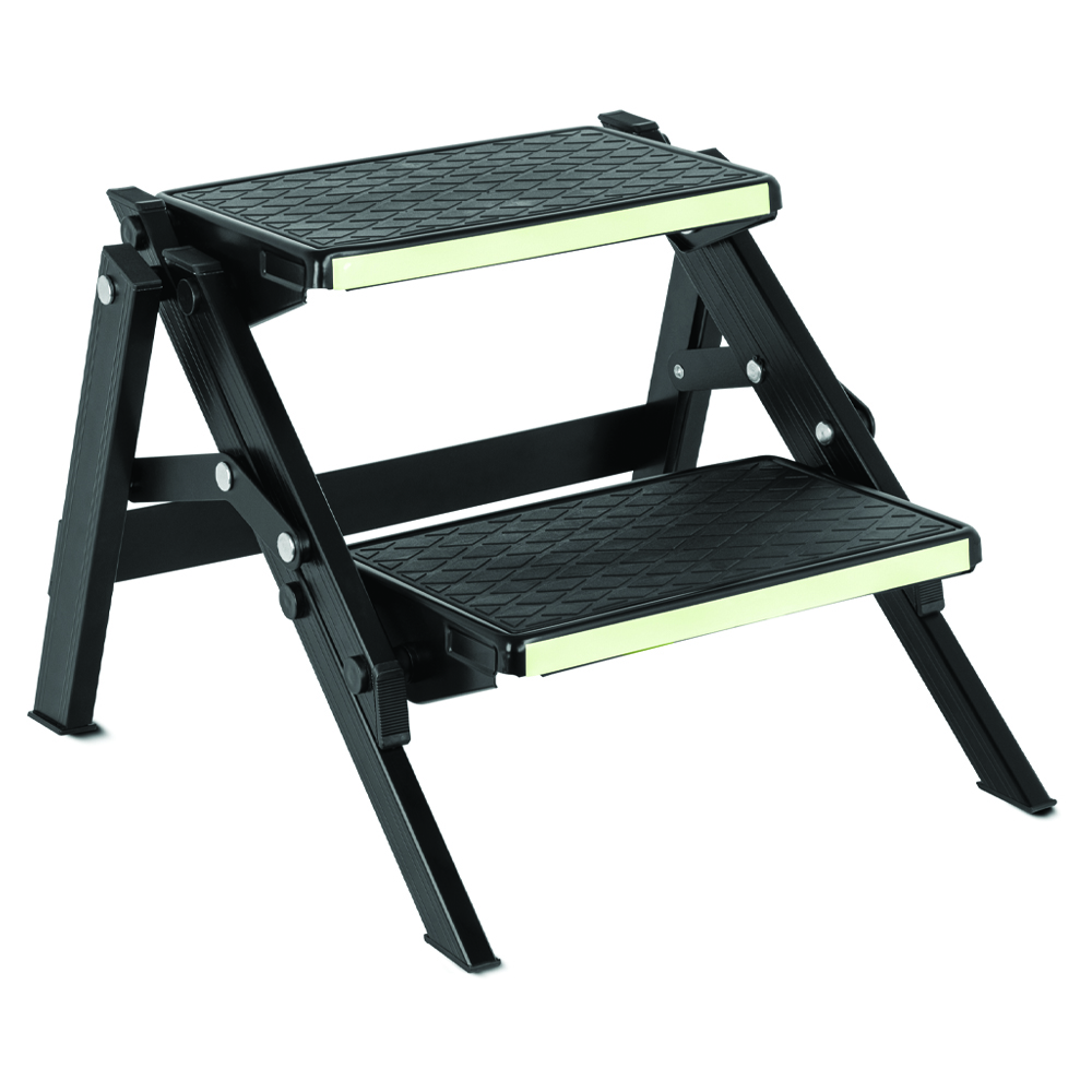 Steps and Stairs - Brunner Ruckstep Black Fluo Double Folding Camper Step