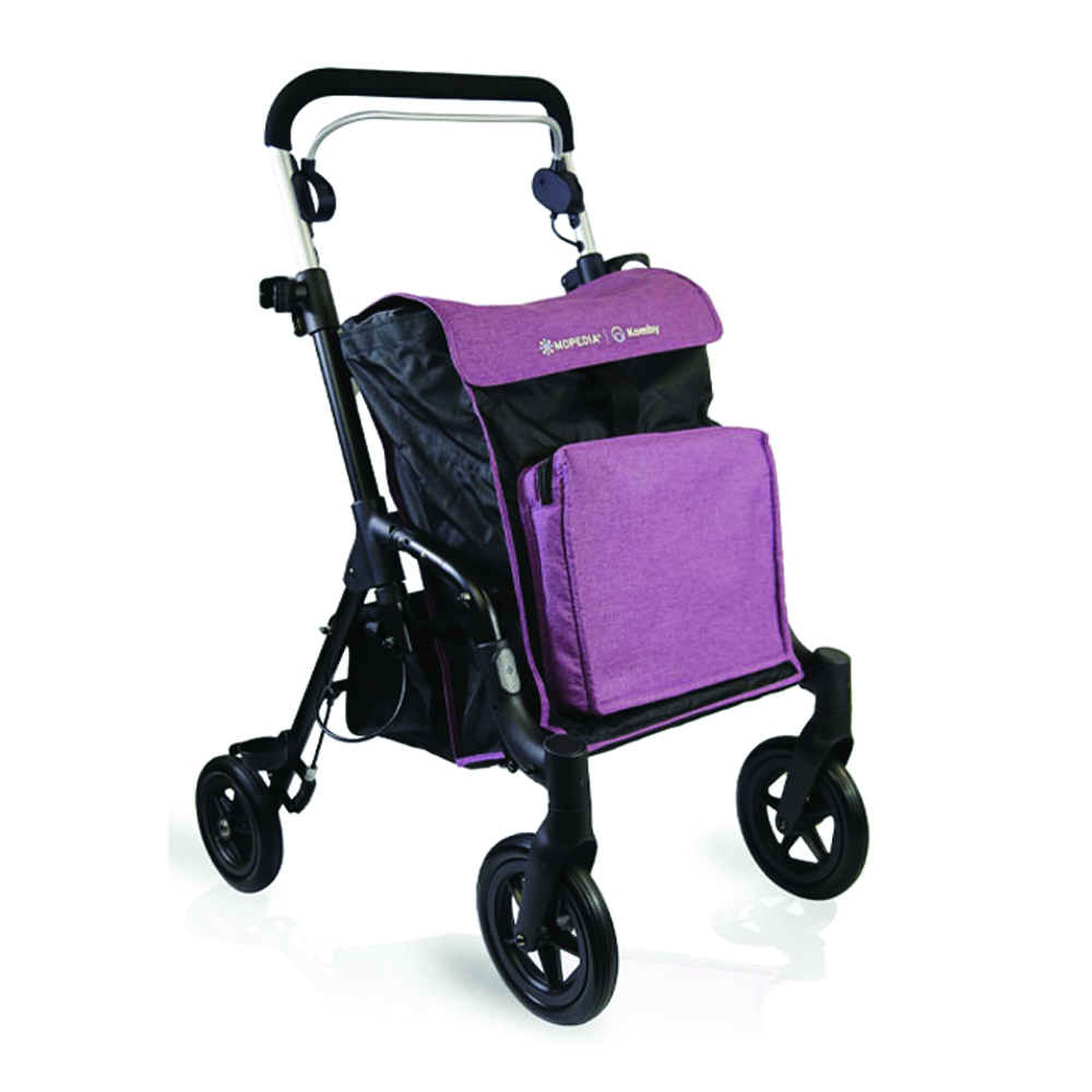 Rollator Walkers - Mopedia Walker Rollator Shopping Folding Elderly Komby + Shopping Basket
