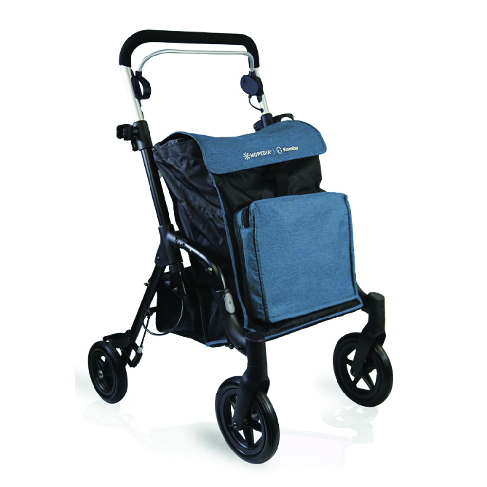Rollator Walkers - Mopedia Walker Rollator Shopping Folding Elderly Komby + Shopping Basket